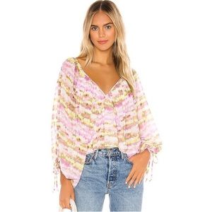 Tularosa Nola Top, Tie Dye, Huge Bubble Sleeves